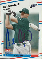 Carl Crawford Signed 2003 Fleer Platinum Baseball Card - Tampa Bay Rays #231