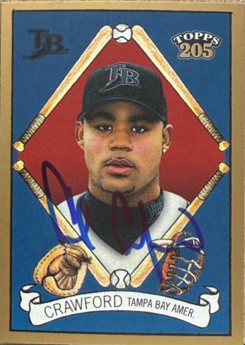 Carl Crawford Signed 2003 Topps 205 Baseball Card - Tampa Bay Rays #4