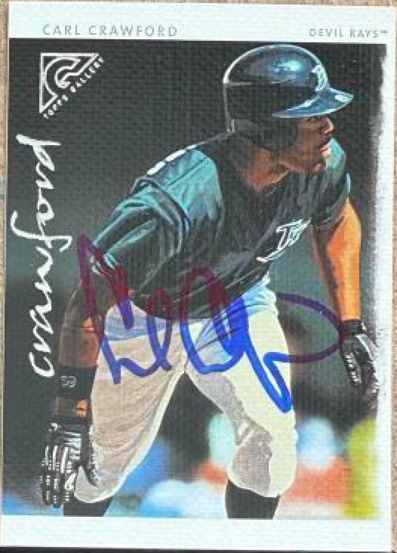 Carl Crawford Signed 2003 Topps Gallery Baseball Card - Tampa Bay Rays #69