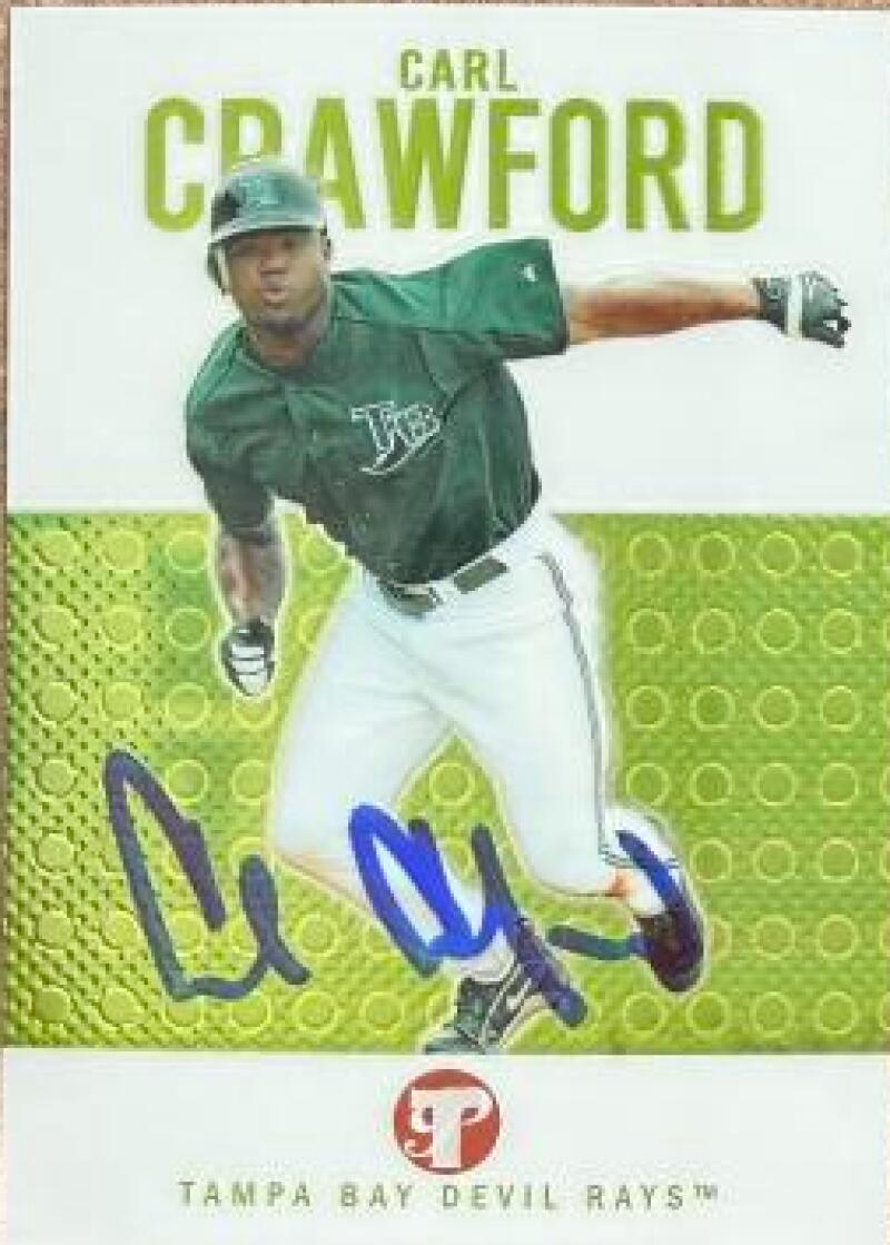 Carl Crawford Signed 2003 Topps Pristine Baseball Card - Tampa Bay Rays #23