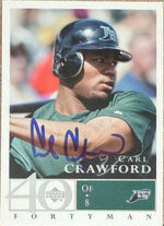 Carl Crawford Signed 2003 Upper Deck 40-Man Baseball Card - Tampa Bay Rays #89