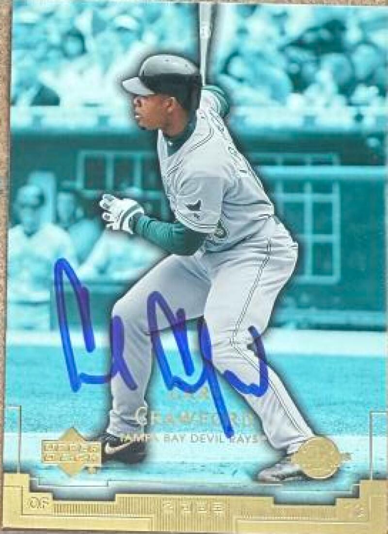 Carl Crawford Signed 2003 Upper Deck Sweet Spot Baseball Card - Tampa Bay Rays #118