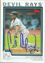 Carl Crawford Signed 2004 Topps Baseball Card - Tampa Bay Rays #497