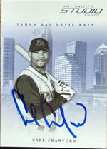 Carl Crawford Signed 2005 Donruss Studio Baseball Card - Tampa Bay Rays #269