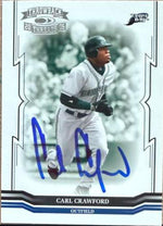 Carl Crawford Signed 2005 Donruss Throwback Threads Baseball Card - Tampa Bay Rays #163