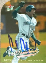 Carl Crawford Signed 2005 Fleer Ultra Gold Medallion Baseball Card - Tampa Bay Rays #16