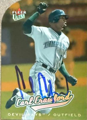 Carl Crawford Signed 2005 Fleer Ultra Gold Medallion Baseball Card - Tampa Bay Rays #16
