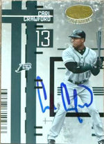 Carl Crawford Signed 2005 Leaf Certified Materials Baseball Card - Tampa Bay Rays #22