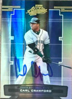 Carl Crawford Signed 2005 Playoff Absolute Memorabilia Baseball Card - Tampa Bay Rays #14