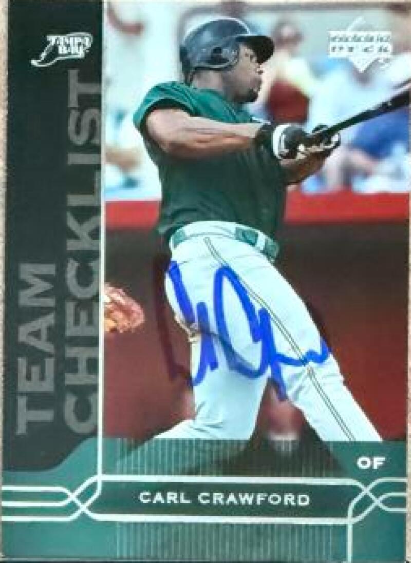 Carl Crawford Signed 2005 Upper Deck Baseball Card - Tampa Bay Rays #497 TC, CL