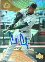 Carl Crawford Signed 2005 Upper Deck Reflections Baseball Card - Tampa Bay Rays #21