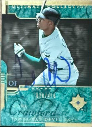 Carl Crawford Signed 2005 Upper Deck Ultimate Collection Baseball Card - Tampa Bay Rays #17