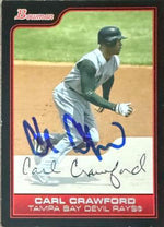 Carl Crawford Signed 2006 Bowman Baseball Card - Tampa Bay Rays #152
