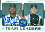 Carl Crawford Signed 2006 Fleer Team Leaders Baseball Card - Tampa Bay Rays
