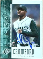 Carl Crawford Signed 2006 SPx Baseball Card - Tampa Bay Rays #89