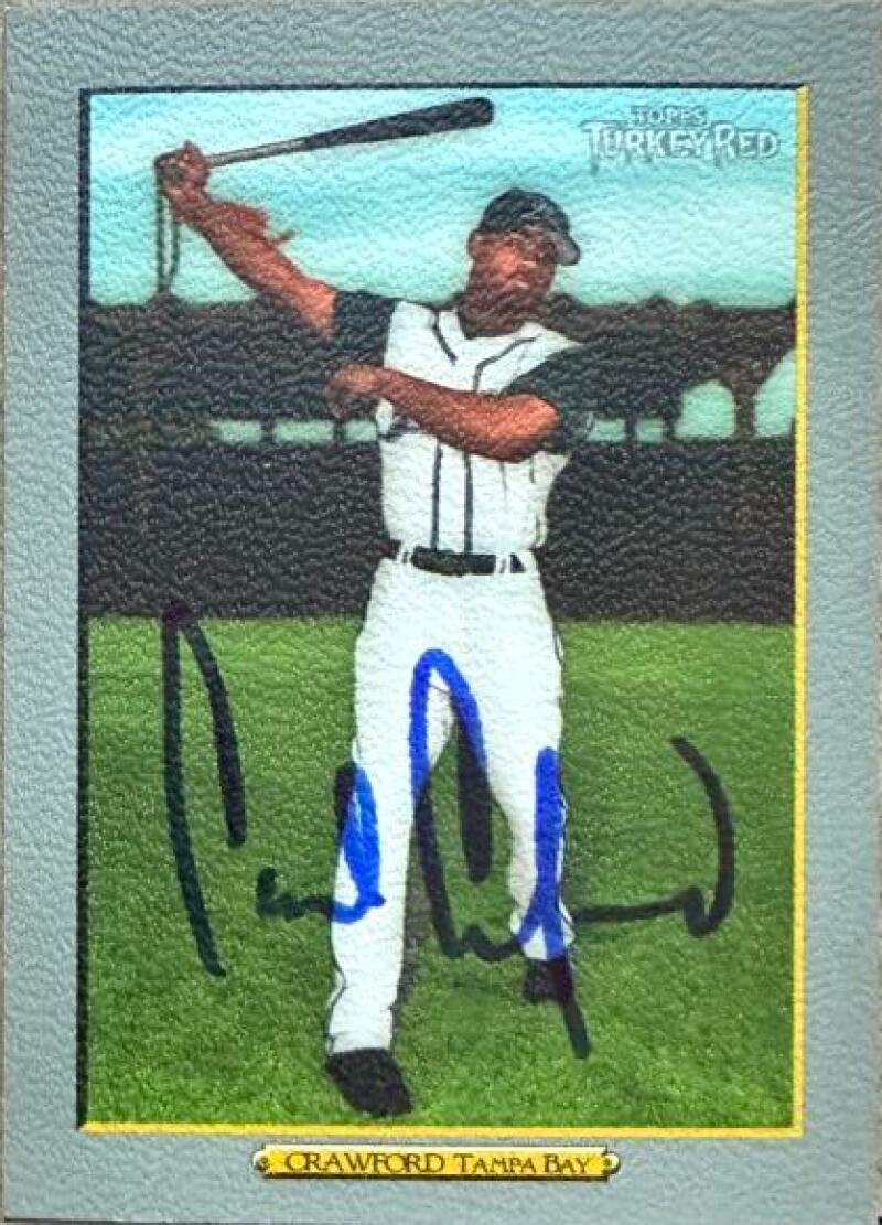Carl Crawford Signed 2006 Topps Turkey Red Baseball Card - Tampa Bay Rays #373