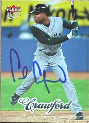 Carl Crawford Signed 2007 Fleer Ultra Baseball Card - Tampa Bay Rays #176