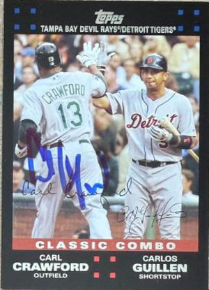 Carl Crawford Signed 2007 Topps Updates & Highlights Baseball Card - Tampa Bay Rays #UH280 CC