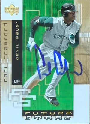 Carl Crawford Signed 2007 Upper Deck Future Stars Baseball Card - Tampa Bay Rays #90