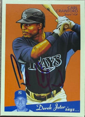 Carl Crawford Signed 2008 Upper Deck Goudey Baseball Card - Tampa Bay Rays #177