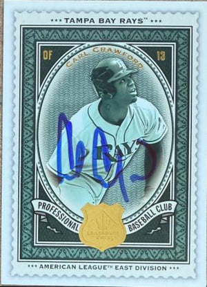 Carl Crawford Signed 2009 SP Legendary Cuts Baseball Card - Tampa Bay Rays #93