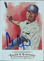Carl Crawford Signed 2009 Topps Allen & Ginter Baseball Card - Tampa Bay Rays #251