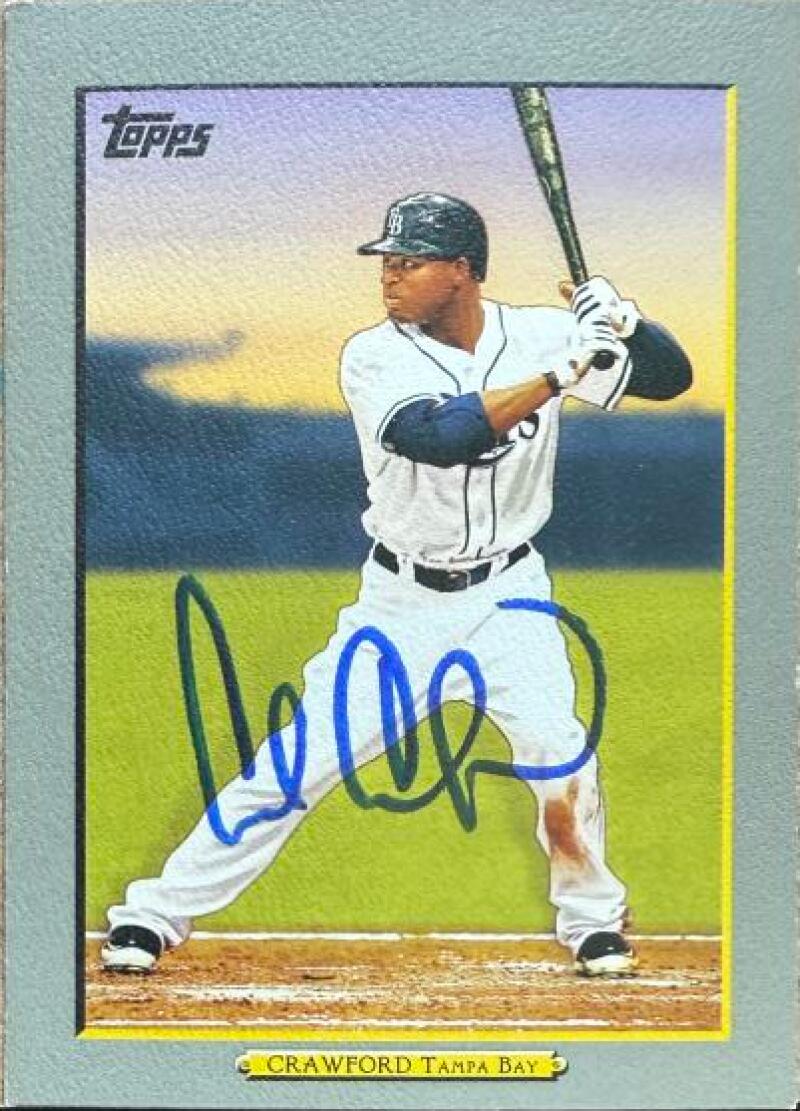 Carl Crawford Signed 2009 Topps Turkey Red Baseball Card - Tampa Bay Rays #TR140