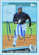 Carl Crawford Signed 2009 Topps Updates & Highlights Baseball Card - Tampa Bay Rays #UH179 SH