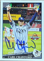 Carl Crawford Signed 2009 Topps Updates & Highlights Baseball Card - Tampa Bay Rays #UH318 AS