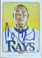 Carl Crawford Signed 2010 Topps 206 Baseball Card - Tampa Bay Rays #272