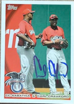 Carl Crawford Signed 2010 Topps Update Baseball Card - Boston Red Sox