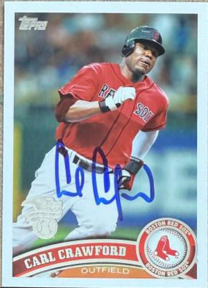 Carl Crawford Signed 2011 Topps American League All-Stars Baseball Card - Boston Red Sox #AL15