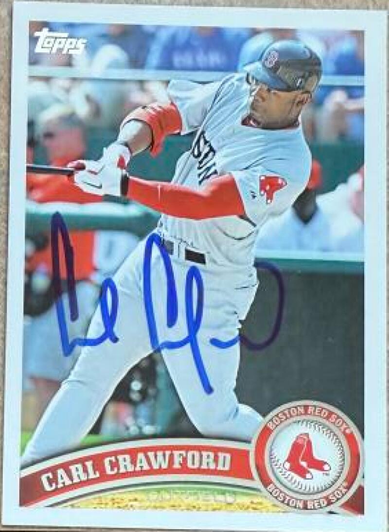 Carl Crawford Signed 2011 Topps Update Baseball Card - Boston Red Sox #US300