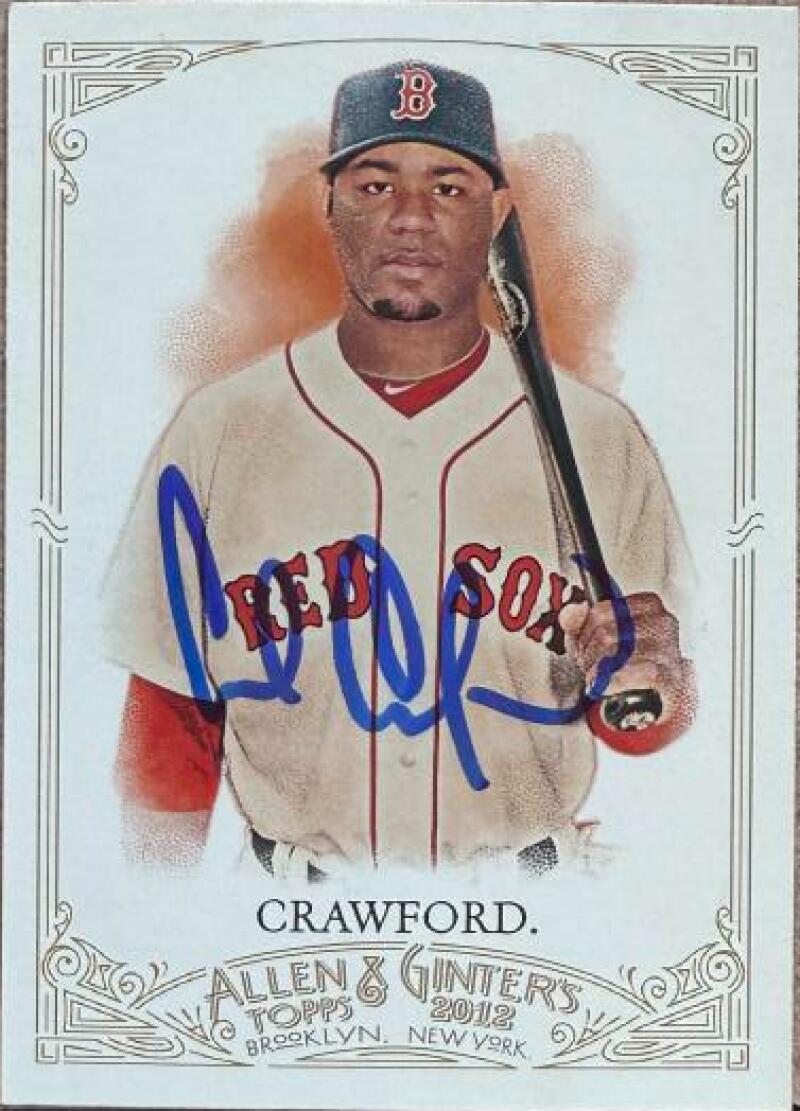 Carl Crawford Signed 2012 Topps Allen & Ginter Baseball Card - Boston Red Sox #331 SP