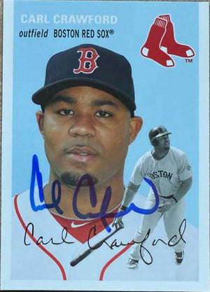 Carl Crawford Signed 2012 Topps Archives Baseball Card - Boston Red Sox #27