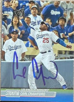 Carl Crawford Signed 2014 Stadium Club Baseball Card - Los Angeles Dodgers #186
