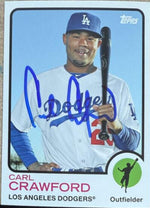 Carl Crawford Signed 2014 Topps Archives Baseball Card - Los Angeles Dodgers #5