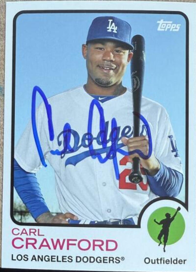 Carl Crawford Signed 2014 Topps Archives Baseball Card - Los Angeles Dodgers #5