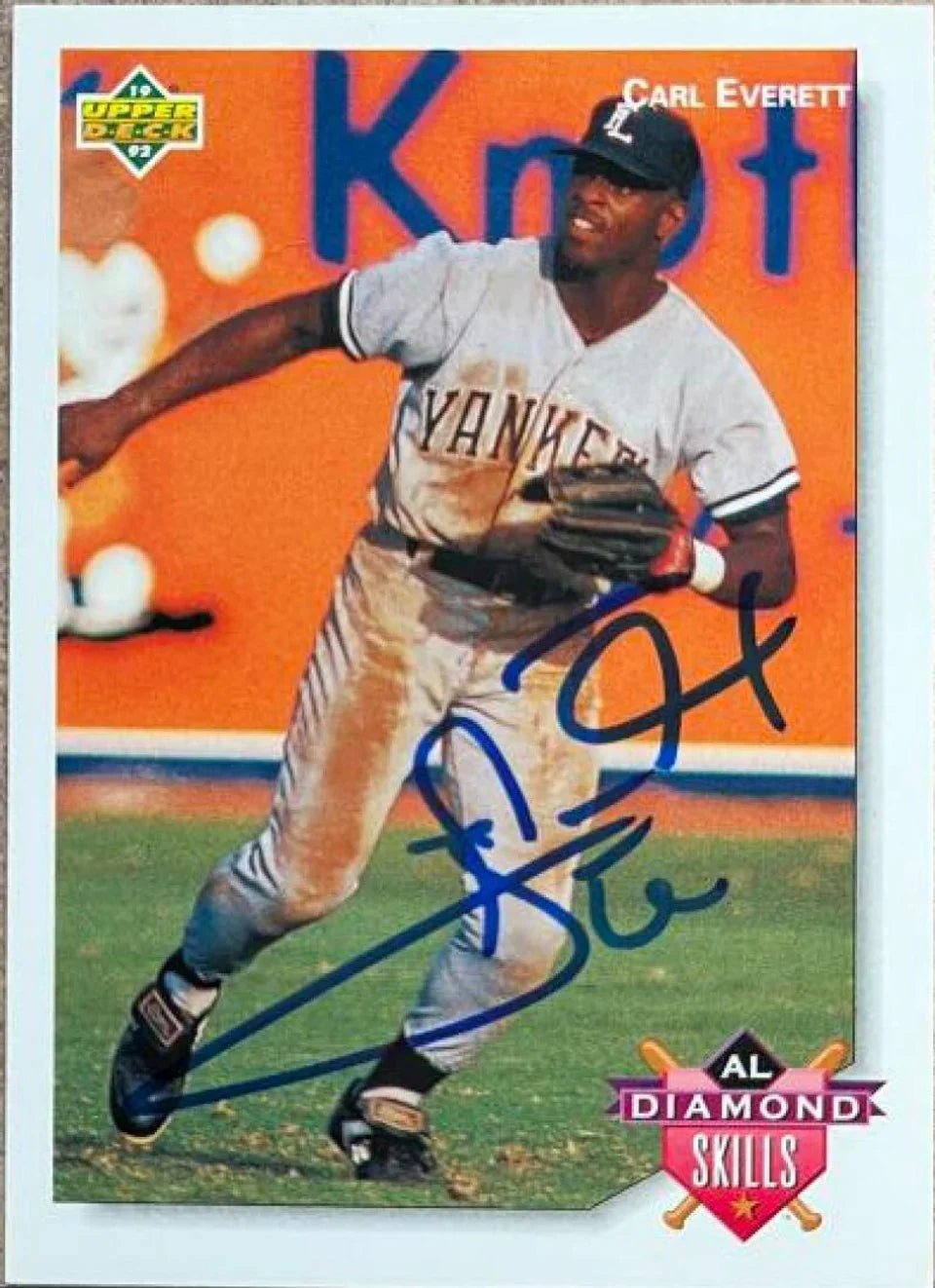 Carl Everett Signed 1992 Upper Deck Minor League Baseball Card - New York Yankees