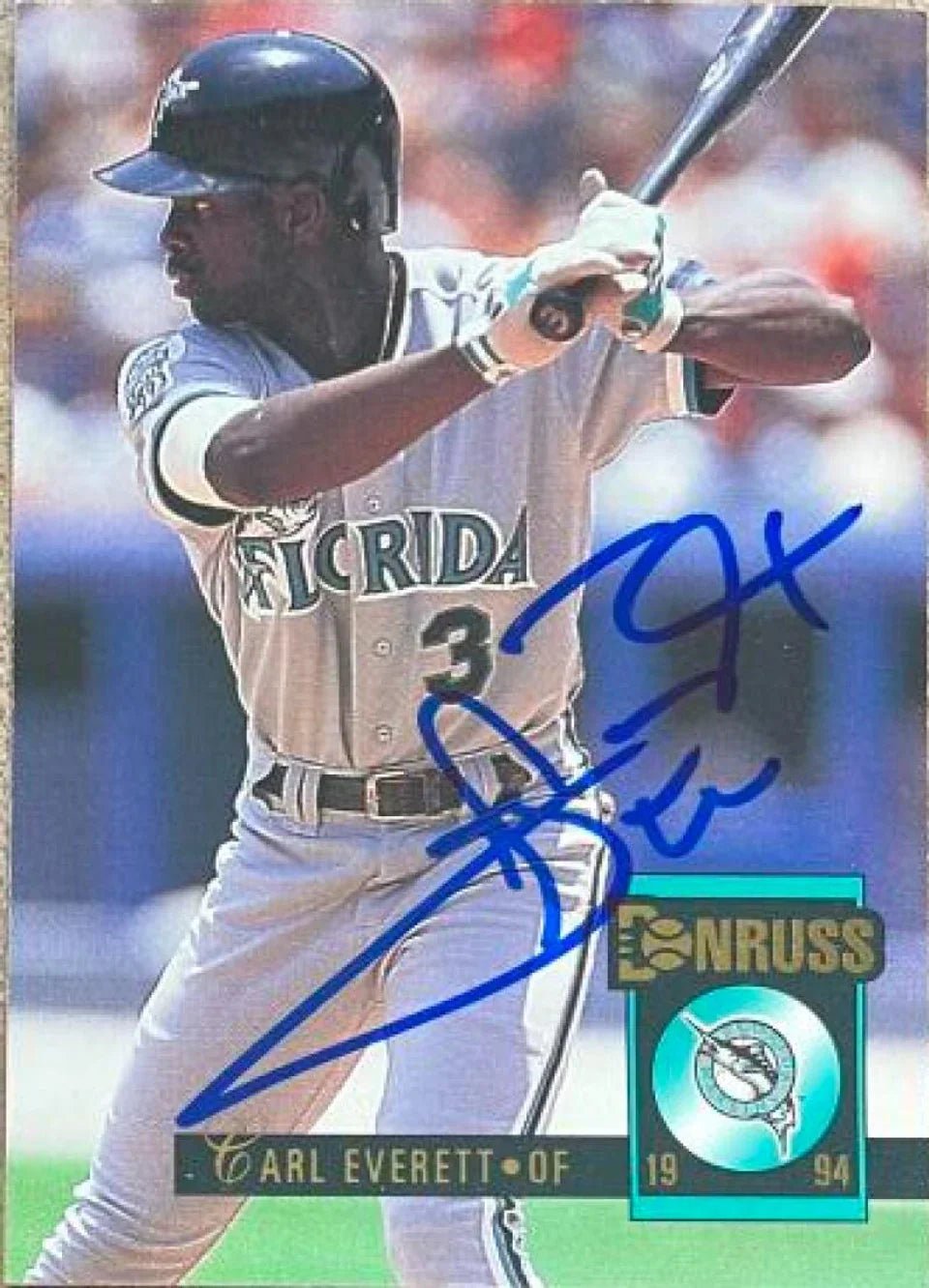 Carl Everett Signed 1994 Donruss Baseball Card - Florida Marlins - PastPros