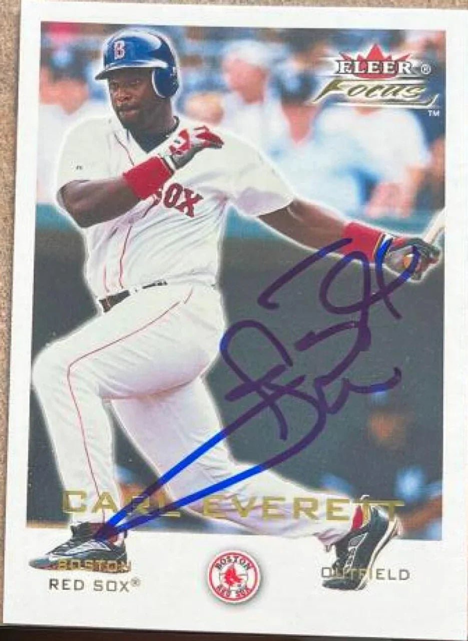 Carl Everett Signed 2001 Fleer Focus Baseball Card - Boston Red Sox