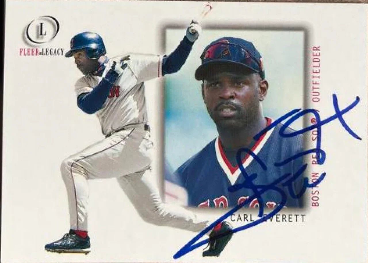 Carl Everett Signed 2001 Fleer Legacy Baseball Card - Boston Red Sox