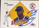 Carl Everett Signed 2001 Fleer Tradition Diamond Tributes Baseball Card - Boston Red Sox