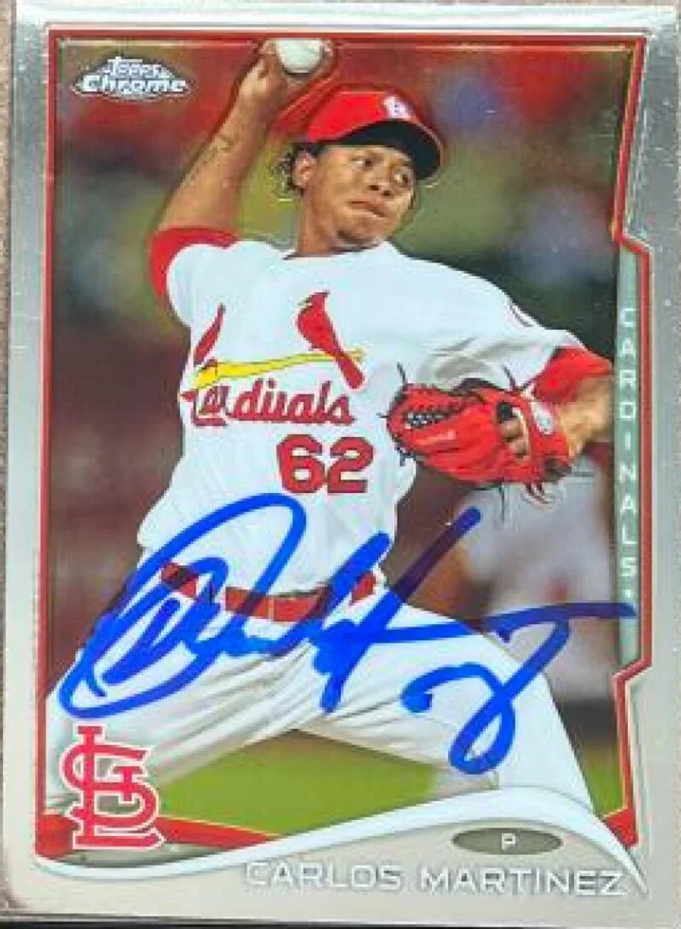 Carlos Martinez Signed 2014 Topps Chrome Baseball Card - St Louis Cardinals