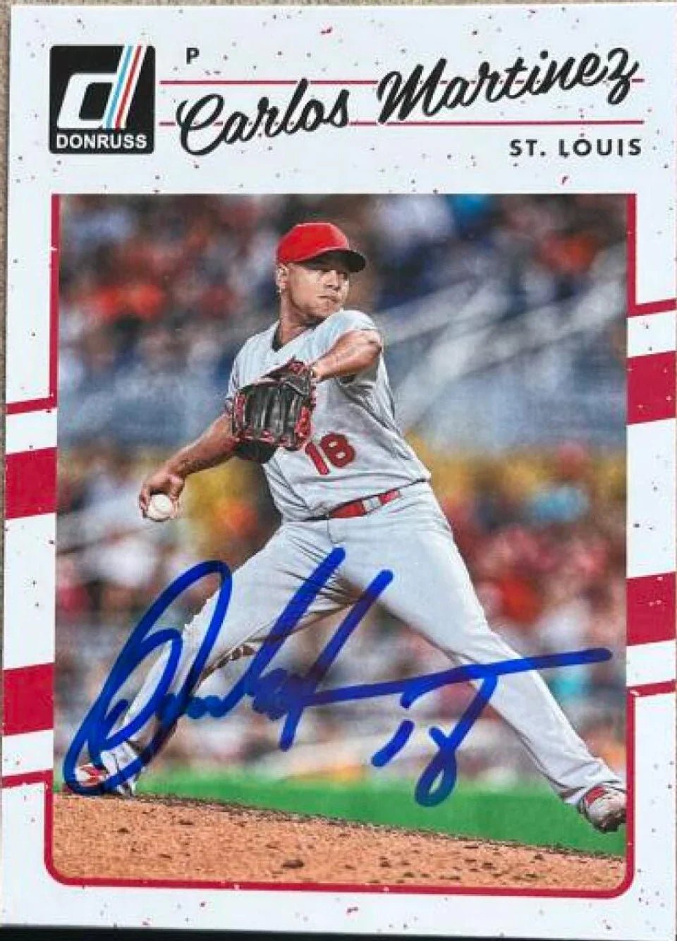 Carlos Martinez Signed 2017 Donruss Baseball Card - St Louis Cardinals