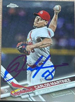 Carlos Martinez Signed 2017 Topps Chrome Baseball Card - St Louis Cardinals
