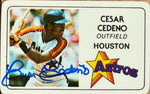 Cesar Cedeno Signed 1981 Perma-Graphics Superstar Credit Baseball Card - Houston Astros