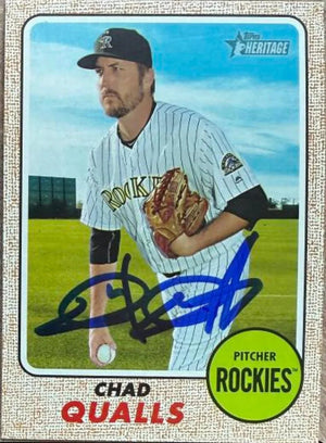 Chad Qualls Autographed 2016 Topps Heritage Baseball Card - Colorado Rockies