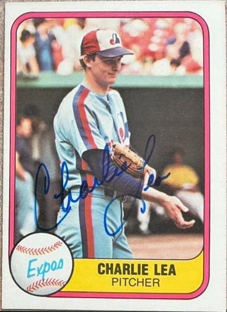 Charlie Lea Signed 1981 Fleer Baseball Card - Montreal Expos