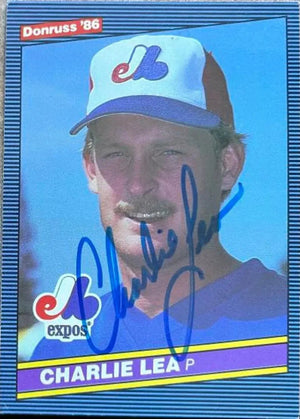 Charlie Lea Signed 1986 Donruss Baseball Card - Montreal Expos